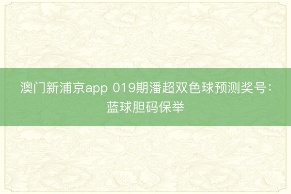 澳门新浦京app 019期潘超双色球预测奖号:蓝球胆码保举