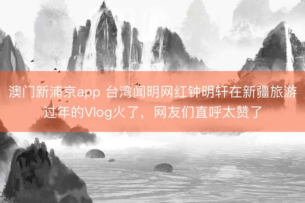 澳门新浦京app 台湾闻明网红钟明轩在新疆旅游过年的Vlog火了,网友们直呼太赞了